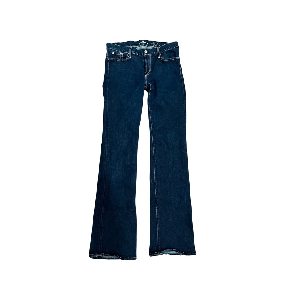 7 For All Mankind Skinny Bootcut Women Blue Dark Wash Jeans 31
